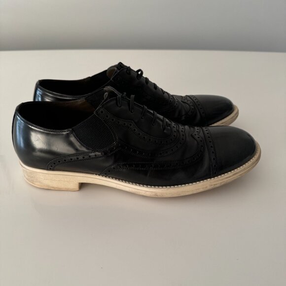 Dolce and Gabbana Black Brogue Leather Milano Oxfords, Size 10 main image 9